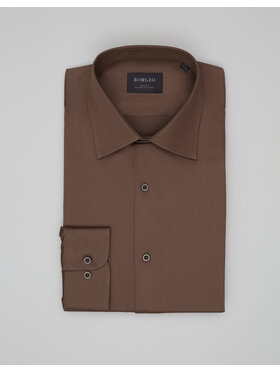 Borgio Borgio Koszula simala 00649 Szary Slim Fit