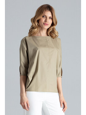FIGL FIGL Bluzka M563 Khaki Regular Fit