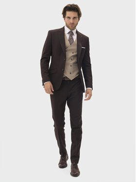 Evenemen Evenemen Garnitur Kast Brown Brązowy Slim Fit