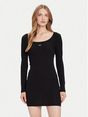 Guess Jeans Guess Jeans Rochie de zi W5BK12 KA0H1 Negru Slim Fit