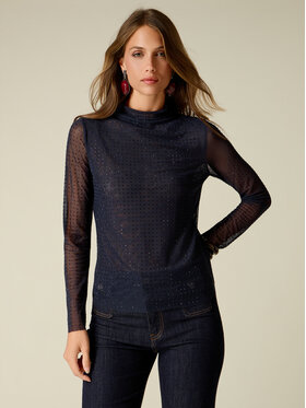 Oltre Oltre Blusa G07DJ004914N034 Blu Slim Fit