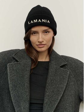 La Mania La Mania Czapka MERINOWOOL HAT 2 Czarny