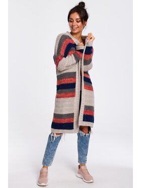 BeWear BeWear Kardigan bk036 Brązowy Baggy Fit