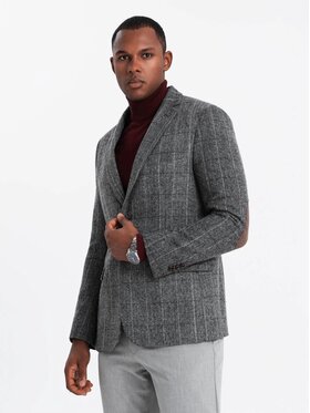 Ombre Ombre Marynarka OM-BLZB-0137 Szary Regular Fit