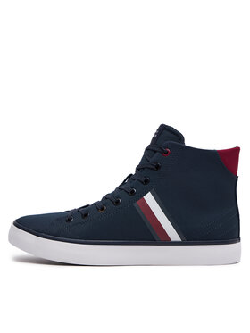 Tommy Hilfiger Tenisice Th Hi Vulc Stripes Mesh FM0FM04948 Tamnoplava