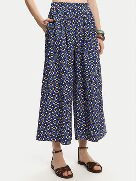 Weekend Max Mara Weekend Max Mara Culottes nohavice Virgin 2515131102 Modrá Relaxed Fit