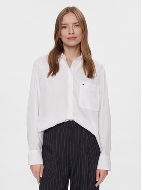 Tommy Hilfiger Tommy Hilfiger Cămașă Essential WW0WW41410 Alb Regular Fit