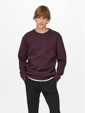 Only & Sons Only & Sons Bluza 22018683 Bordowy Regular Fit