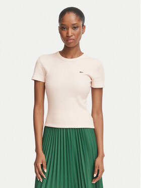 Lacoste Lacoste Marškinėliai TF5538 Šviesiai rožinė Slim Fit