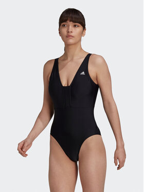 adidas adidas Costum de baie Iconisea 3-Stripes Swimsuit HI1082 Negru Fitted Fit