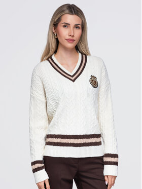 Ombre Ombre Sweter OW-SW-E0023 Beżowy Regular Fit