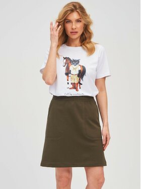 Manii'ta Lacitta Manii'ta Lacitta Spódnica Women's skirt MINI Khaki Regular Fit