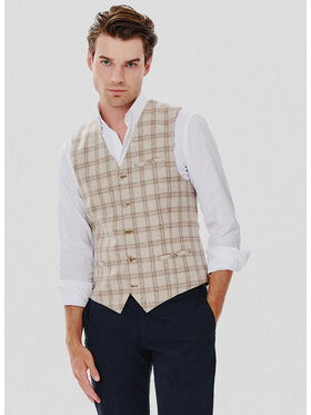Pako Lorente Pako Lorente Kamizelka P24WP-8X-011 Beżowy Slim Fit