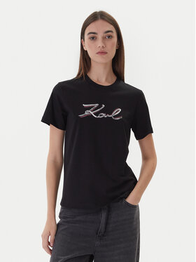 KARL LAGERFELD KARL LAGERFELD Majica A4W17052 Črna Regular Fit