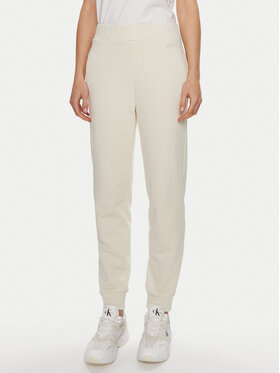 Calvin Klein Calvin Klein Spodnie dresowe Micro Logo K20K206632 Écru Regular Fit