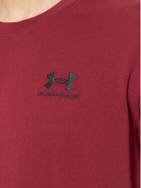 Under Armour T-shirt Ua M Logo Emb Heavyweight Ss 1373997 Tamnocrvena Loose Fit