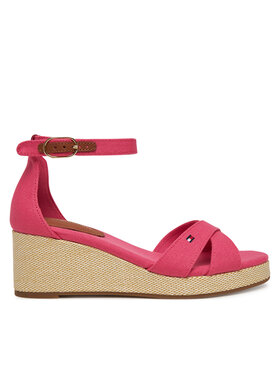 Tommy Hilfiger Tommy Hilfiger Szandál Flag Criss-Cros Mid Wedge Espad FW0FW08481 Rózsaszín