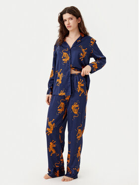 Hunkemöller Hunkemöller Pyjama Maritime Blue 300784 Dunkelblau Regular Fit