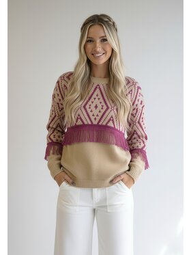 FIGL FIGL Svetr M1265 Béžová Regular Fit