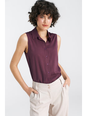 NIFE NIFE Bluzka B158 Fioletowy Regular Fit