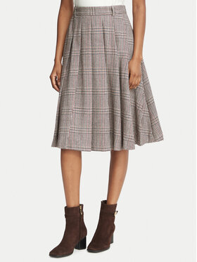 Tommy Hilfiger Tommy Hilfiger Plisovaná sukně WW0WW52233 Tmavě béžová A-Line Fit