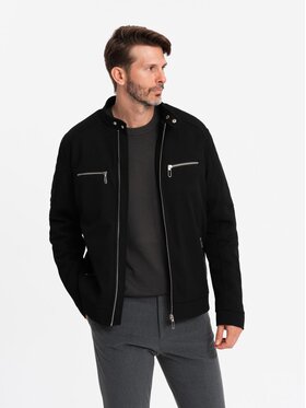 Ombre Ombre Bunda bomber OM-JALP-0157 Černá Regular Fit