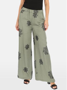 Perso Perso Bavlnené nohavice PTE242379F Kaki Regular Fit
