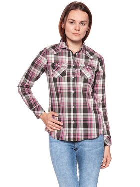 Wrangler Wrangler Koszula CHECK SHIRT Różowy Regular Fit
