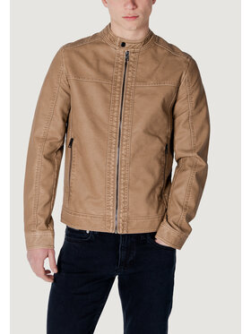 Jack&Jones Jack&Jones Μπουφάν δερμάτινο JJEWARNER WASHED PU JACKET NOOS Μπεζ Casual Fit