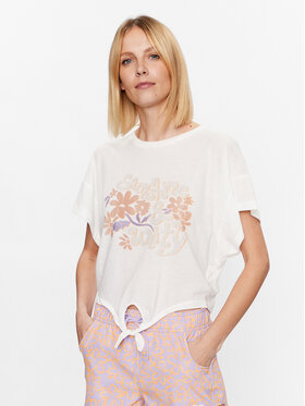 Roxy Roxy T-krekls We Go To The Sea ERJZT05470 Balts Regular Fit