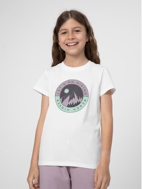 4F 4F T-Shirt 4FJSS23TTSHF388 Biały Regular Fit