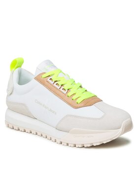 Calvin Klein Jeans Calvin Klein Jeans Sneakersy Toothy Runner Laceup Fluo Contr YM0YM00672 Biały