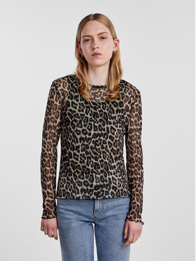 Pieces Pieces Bluză 17140623 Maro Slim Fit