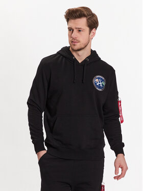 Alpha Industries Alpha Industries Pulóver Appolo Mission Hoody Fekete Regular Fit