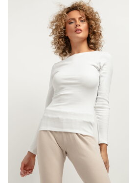 Tessita Tessita Bluzka T387 Biały Straight Fit