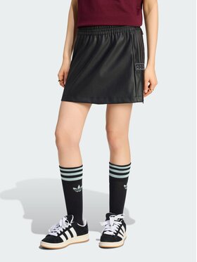 adidas adidas Spódnica z imitacji skóry PLEATHER ADIBREAK Czarny
