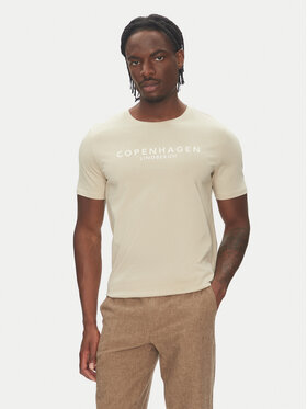 Lindbergh Lindbergh T-Shirt 30-400200 Beżowy Relaxed Fit
