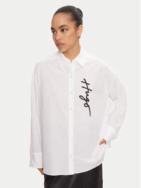 HUGO Hugo Сорочка Exifa 50523430 Білий Oversize