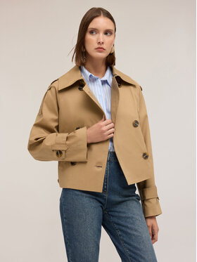 Motivi Motivi Cappotto R239W000137N002 Écru Regular Fit
