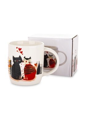 MIAhome MIAhome Kubek porcelanowy 350 ml koty Biały