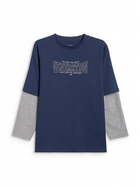 4F 4F Bluza CAMPUS VIBES Granatowy Loose Fit