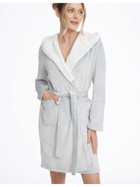 Esotiq Esotiq Szlafrok 41154 Szary Regular Fit