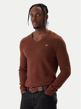 Gant Gant Sweter 8050274 Brązowy Regular Fit