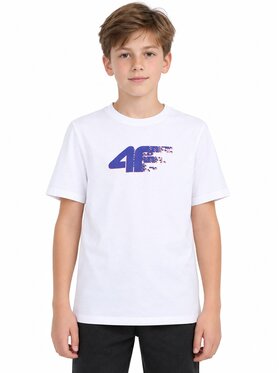 4F 4F T-Shirt 4FJWAW26TTSHM3516-10S Biały Loose Fit