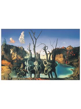 Artopweb Artopweb Dekoracja ścienna Il riflesso dei cigni genera l'immagine degli elefanti, 1937 Kolorowy
