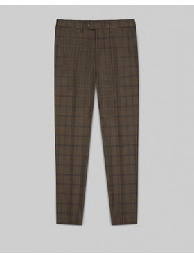 Borgio Borgio Spodnie garniturowe mileto Brązowy Slim Fit