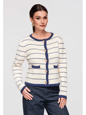 Ombre Ombre Kardigan OW-SWCD-0101 Granatowy Regular Fit