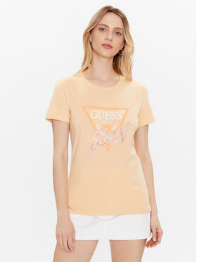Guess Guess T-Shirt Icon W3GI46 I3Z14 Pomarańczowy Regular Fit