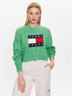 Tommy Jeans Tommy Jeans Sweater DW0DW14261 Zöld Regular Fit