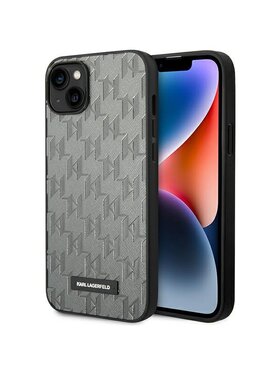 KARL LAGERFELD KARL LAGERFELD Etui na telefon Saffiano Mono Metal Logo Szary